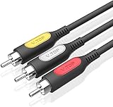 3 x Cinch Audio Video Kabel - Verbinden Sie Projektoren, Videorekorder, Camcorder, TV-Videospielkonsolen, Satellitenempfänger und Kabelboxen