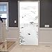 A.Monamour Adesivo Porta Autoadesiva Arte Tradizionale Cinese della Pittura in Bianco E Nero Vinile PVC Adesivi per Porte Interne 3D Pellicola Adesiva Poster Sticker Murale Decorazione da Parete