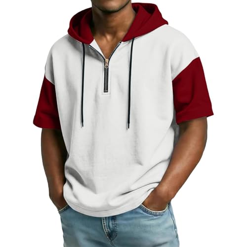 T-shirt homme manches courtes décontracté blanc XXL haut sport