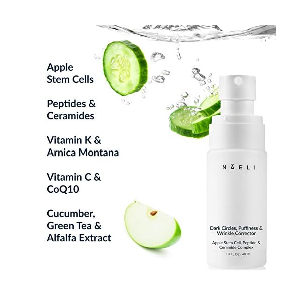 Eye-Cream-for-Dark-Circles-Puffiness-Wrinkles-with-Anti-Aging-Apple-Stem-Cell-Peptide-Complex-Reduces-Fine-Lines-Diminishes-Bags-Restores-Under-Eye-14-oz NAELI Eye Cream for Dark Circles, Puffiness & Wrinkles with Anti Aging Apple Stem Cell & Peptide Complex - Reduces Fine Lines, Diminishes Bags & Restores Under Eye, 1.4 oz