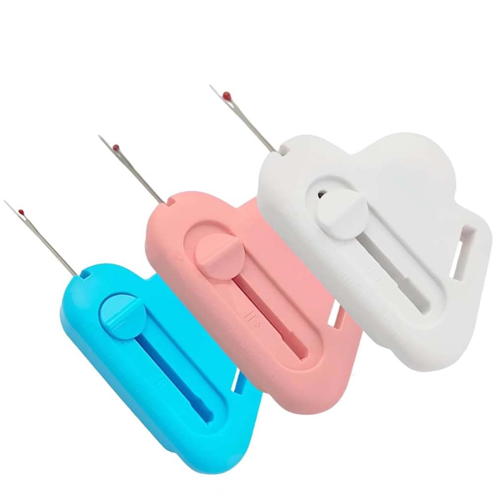 3PCS 2-in-1 Adjustable Seam Guide with Built-in Seam Ripper, 2 in 1 Needle Threader Seam Ripper, Cloud-Shaped Magnetic Seam Guide, Magnetic Hemmer Seam Guide for Sewing Machine