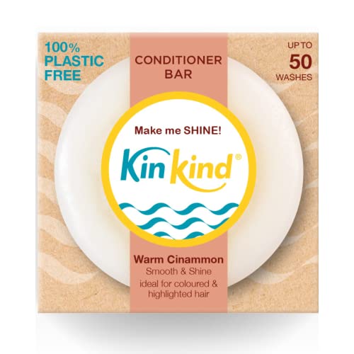 KinKind Hair Conditioner Bar - Make me SHINE! | Conditioner Bar Hair - Conditioner for Coloured Hair & Highlights - Colour Conditioner | Coconut Conditioner | Up to 50 Washes - Vegan & Cruelty Free