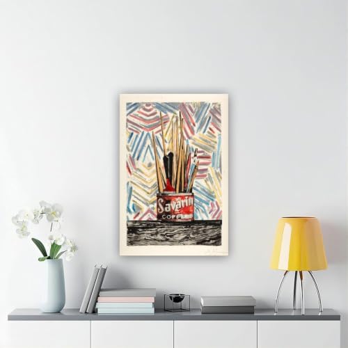 Toile Savarin Jasper Johns d&eacute;coration murale de qualit&eacute; sup&eacute;rieure encadr&eacute;e - 6