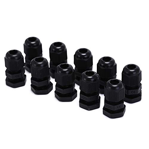 Wire & Cable Connectors New 10pcs/lot for 3mm-6.5mm Cable CE Waterproof Nylon Plastic Cable Gland Connector IP68 M12 - (Color: Black)