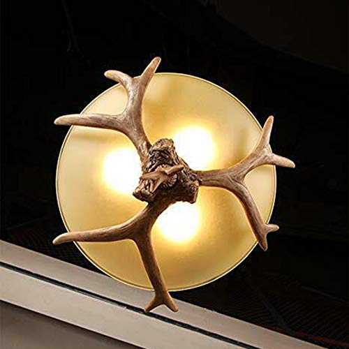 Tfcfl Rustic Frosted Glass Bowl Shade Antler Pendant Light,Faux Antler 3 Hanging Lights Chandelier With Frosted Glass Bowl Shade,E26 Ceiling Chandeliers 16.93 Inch,110V #TOP4