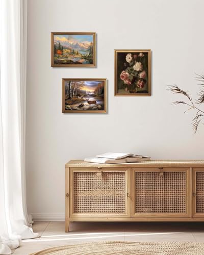 Yeechine Gold Framed Wall Art Vintage Flower Vase Painting Canvas Print Living Room Bedroom Kitchen Wall Decor thumb #3