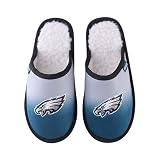 FOCO NFL Men's Official Primary Logo Embroidered Sherpa Lined Gradient Scuff Slide Slippers - Philadelphia Eagles - (Large 11-12)