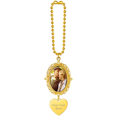 Custom4U Personalized Picture Memorial Car Charms for Rear View Mirror
