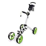Golftrolley Zieh Golfcarts 4 Räder Golf Trolley Trolley, Faltbar Golf Push / Pull Wagen Mit Fußbremse, Leicht Golf-Wagen, Eine Sekunde Zum Öffnen Und Schließen Folding Wagen Fitness Equipment