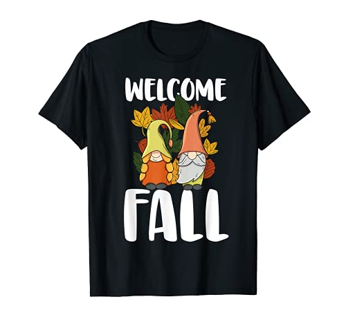 Bienvenida otoño Gnomos Camisetas Funny Celebration Tees Mujer Camiseta