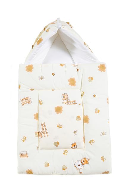 rikang Baby Nest Sleeping Bag, Animal Printed, Zipper, 70 cm x 40 cm, 3 Colours (Yellow)