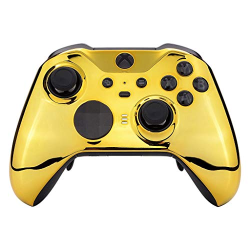 Chrome Gold UN-MODDED Custom Controller compatible with XBOX ONE ELITE Series 2 Soft Touch Finish