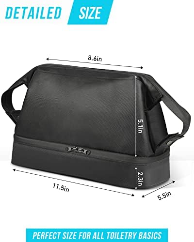 Toiletry Bag for Men, SAMZSKY Travel Accessories Shaving Dopp Kit, All-around Waterproof Bathroom Toiletries Organizer (Black) 2 Toiletry Bag for Men, SAMZSKY Travel Accessories Shaving Dopp Kit, All-around Waterproof Bathroom Toiletries Organizer (Black)