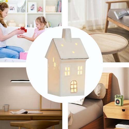 Besreey Casas de Aldeia de Natal em Cerâmica,Casas de Aldeia de Natal em Cerâmica Branca - Casas de