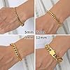ChainsHouse Mens Bracelets Cuban Chain Gold Plated Bracelet Men Stainless Steel Chain Hip Hop 5mm Curb Link #4