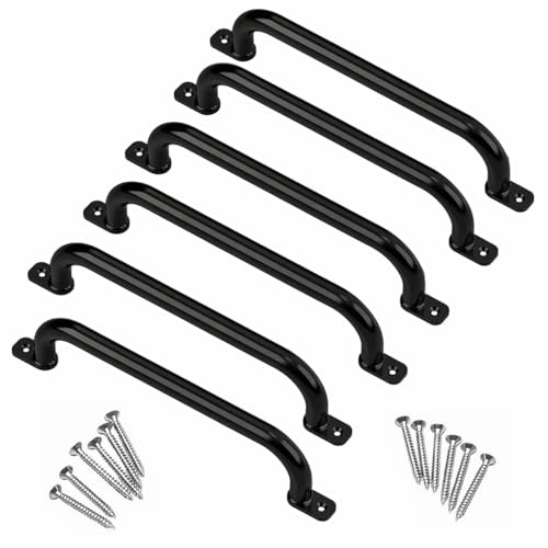 Image of 48cm Long Metal Playground Safety Handle Monkey Bars for Kids Backyard (Pack of 6), Jungle Gym for Indoor Outdoor Playground Playset Handle Accessories for Playhouse, Black