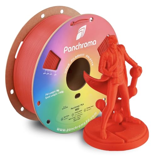 Image of Polymaker Panchroma PLA Red 3D Printer Filament, 1.75mm, 1kg Spool, Easy to Print, High Speed Printing, Tangle Free, AMS Compatible, Perfect for Toys, Decor, Miniatures, Models & Cosplay