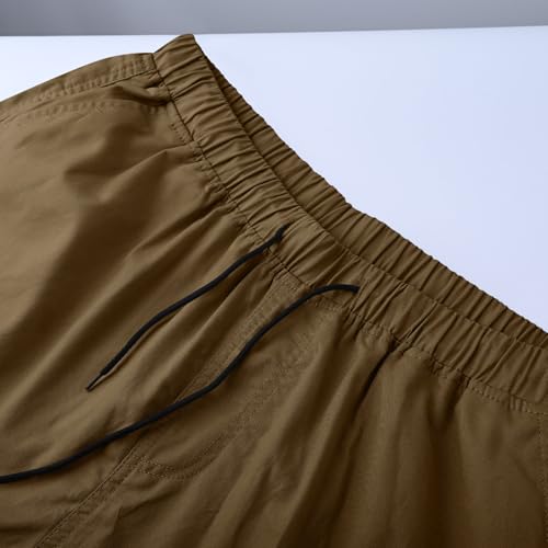 Image of Mens Cargo Shorts Lightweight Stretch Outdoor Hiking Short Gym Casual Shorts Drawstring Elastic Waist Multi Pockets
