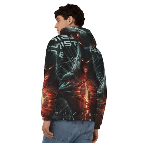 Disturbeds Men's Casual Zipper Hoodie Pullover Hooded Long Sleeve Sweatshirt with Big Pockets4