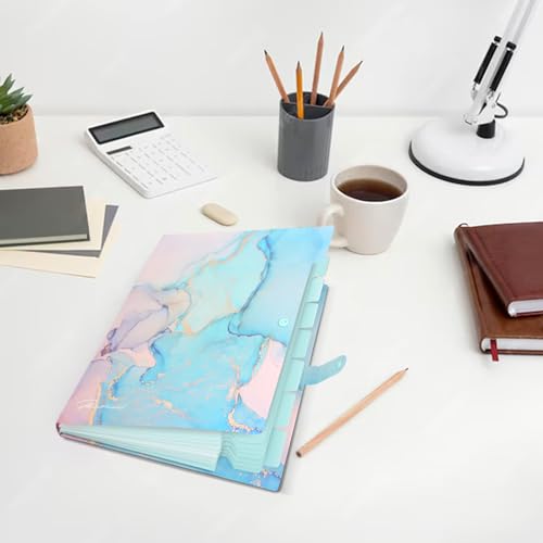 Dokumentenmappe Expandierbar, Fächermappe mit 8 Fächern, Aktenordner für Büro & Schule - Eleganter Organizer für Rechnungen & Unterlagen (DF10-QS-8)