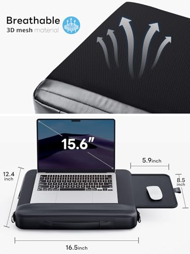 image for SAIJI Portable Laptop Lap Desk w/Retractable Mouse Pad Tray - Multifun