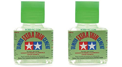 Tamiya 2 PACK 87038 EXTRA THIN CEMENT GLUE FINE TIP 40ML includes CHICAGOLAND RC COUPON