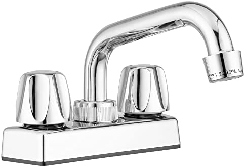 Pacific Bay - Lynden Utility Laundry Sink Faucet with Swivel Stainless Steel Spout - Optional Threaded Spout Garden Hose Adapter - Metallic Chrome Plating Over Plastic