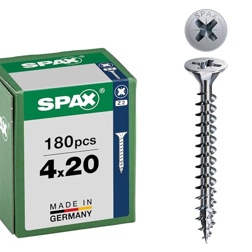 SPAX Vis universelles 4 x 45 mm, 360 pièces - Vis à tête fraisée avec revêtement WIROX, filetage total, empreinte cruciforme Z2, pointe 4CUT - 8000000287619