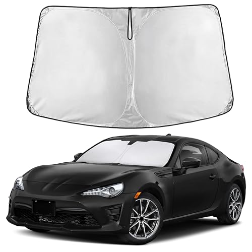 Image of EcoNour Windshield Sun Shade Compatible for Toyota 86 / GR86 2017-2023 | Custom Fit Front Window Sunshade | Foldable Heat & UV Blocker | Reflective Car Sun Visor Protector Accessory