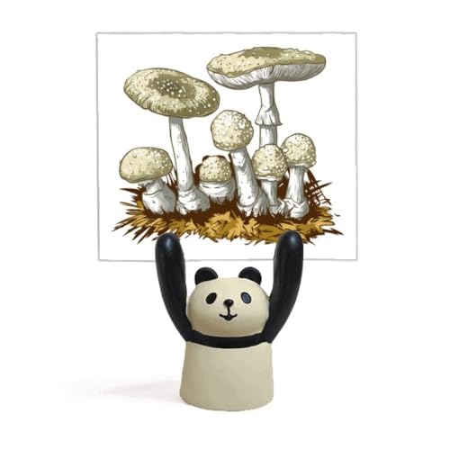 Idée cadeau mignon avec ce memo holder panda blanc et motif champignon