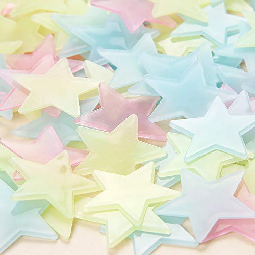 100 pegatinas de estrellas que brillan en la oscuridad para pared miniatura 4
