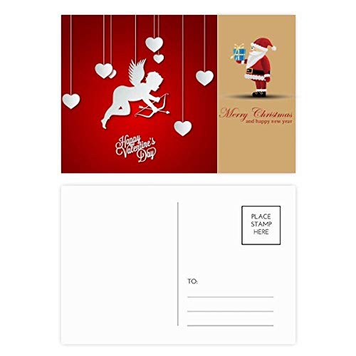 Cartes postales Saint-Valentin lot de 20 avec motif ange rouge et blanc