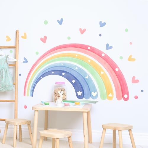 Vinilos decorativos corazones arcoíris 59x30 pulgadas miniatura 6
