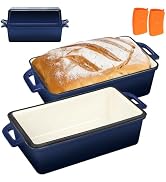 Wildone 2 in 1 Enameled Cast Iron Bread Pan with Lid, 9x5 Loaf Pans for Homemade Sourdough Bread,...