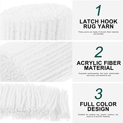 Image of 10 Rolls Latch Hook Rug Yarn Acrylic Fiber Yarn Set for Durable DIY Rug Making and Home Decor Crafts