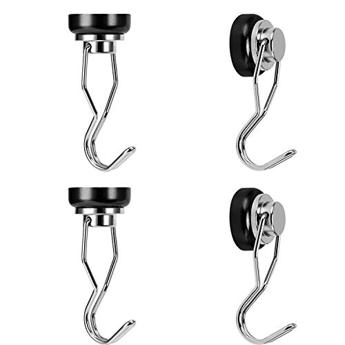 Ant Mag 4 Stück Magnethaken 25mm, Magnetischer Haken aus Neodym Magnet Bunt Drehbar Rostfrei Starke...