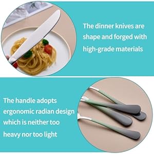 20-Piece Green and Gray Silverware Set for 4, 18/0 Stainless Steel Flatware Cutlery Utensils Set, Include Dinner Knives,Dinner Forks,Dinner Spoons,Salad Forks,Teaspoons,Dishwasher Safe 20 Piece Green and Gray Silverware Set for 4 180 Stainless Steel Flatware Cutlery Utensils Set Include Dinner KnivesDinner ForksDinner SpoonsSalad ForksTeaspoonsDishwasher Safe