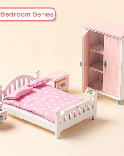 Besting Wooden Doll House Furniture Set Colorful Pretend Play Toys With Wood Miniature Bedroom Dollhouse Accessories For Kids Girls Boys Intellectual Education (Lt226) #TOP6