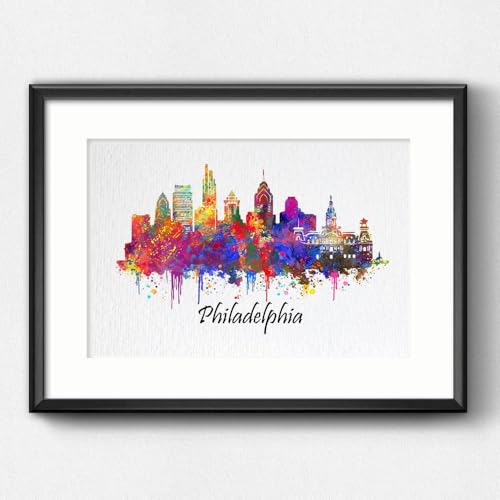 Affiche Philadelphie aquarelle Dignovel Studios impression d'art - 6