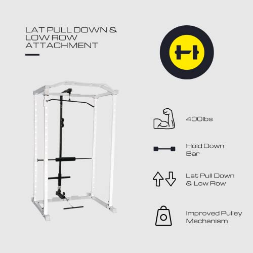Hulkfit Version 2 Lat Pulldown And Low Row Handlebar Tower Attachment Accessory For Pro Series Power Cage, Black #TOP2