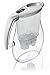 Elegante jarra para filtrar el agua del grifo y mejorar su sabor- Laica J71-AA Table TOP blanca , capacidad 2,7 litros, incluye 1 filtro bi-flux que reduce la cal y el cloro y dura 150 litros o 1 mes.