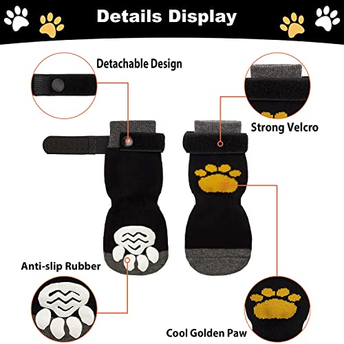 Ewolee Dog Socks, 3 Pairs Anti-Slip Dog Socks Dog Walking Socks, Dog Cat Paw Protectors with Rubber Bottom and Adjustable Straps, Traction Control for Pet Indoor Wear (L) - Image 3