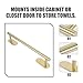 NUOBESTY Stainless Steel Towel Holder Organizer 304 Brushed Gold Single Bar 40cm Wall-Mounted Bathroom Towel Rack Tool-Free Installation