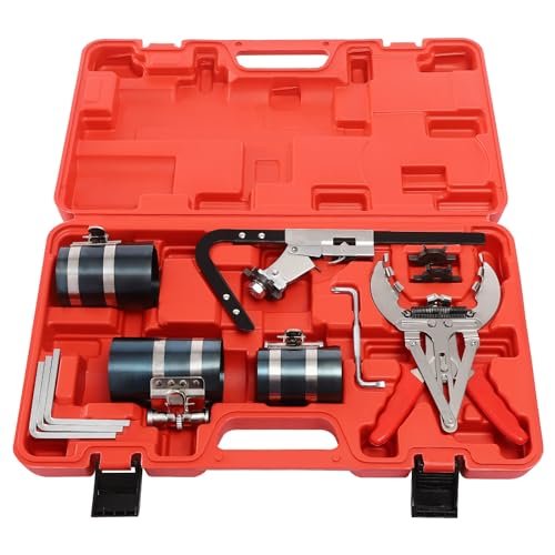 Zalydala - Jeu de 12 bandes de serrage pour segment de piston, kit d'outils de réparation, avec boîte à outils, bande de serrage pour réparation de moteur de voiture, moto