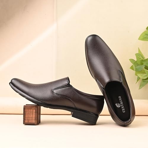 Image of Centrino Formal Shoes for Men | Lightweight Comfortable Office Shoes for Man Stylish | Cushioned Insole Lace-Up Shoes for Men | Durable TPR Sole | Trendy Classic Design Footwear for Men (8114)