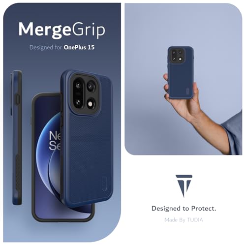 Image of TUDIA MergeGrip [Magsafe Compatible] for OnePlus 15 5G Back Cover (2025) - [Military Grade Drop Tested] Dual Layer Shockproof Slim Rugged Heavy Duty Tough Protective Phone Case - Indigo Blue