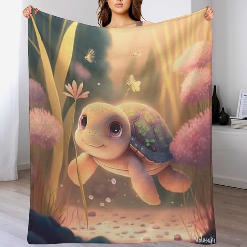 Couverture tortue pour soirée cocooning plaid de canapé en flannel