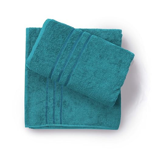 Hadi London Bath Sheets Large Bath Towels 2 Pack Egyptian Cotton Super Soft Hotel Quality Highly Absorbent Jumbo Bath Sheet Towel 75 x 140 cm (TEAL)