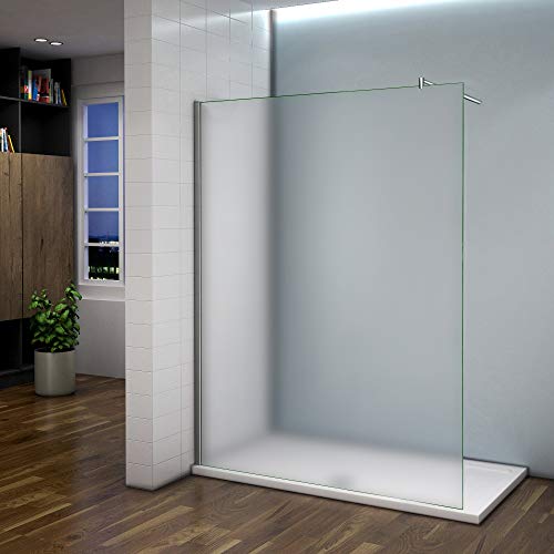 Mamparas de Ducha Panel Fijo Cristal esmerilado Antical 8mm - Barra 70-120cm - 100x200cm