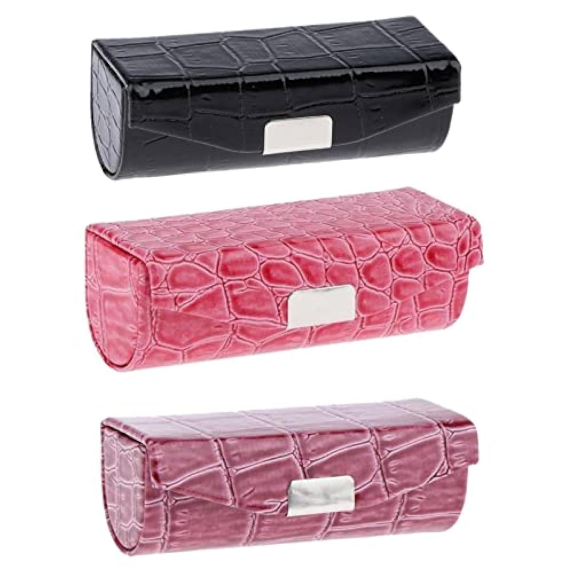 3x PU Leather Lipstick Case Holder